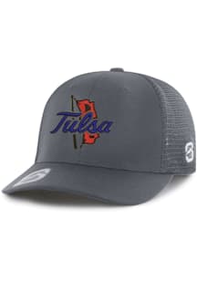 Summit Sportswear Tulsa Golden Hurricane The T Adjustable Hat - Charcoal
