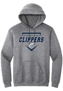Summit Sportswear Columbus Clippers Mens Graphite Homeplate Long Sleeve Hoodie