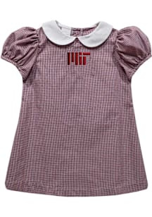 Vive La Fete MIT Engineers Toddler Girls Red Gingham Collar Short Sleeve Dress