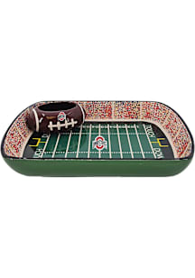 Ohio State Buckeyes Stadium with Football Dip Dish Serving Tray