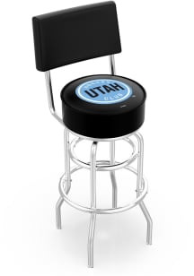 Utah Hockey Club Double-Ring Swivel with Back Pub Stool - Black
