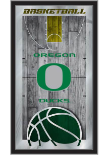 Black Oregon Ducks Basketball Hanging Back Bar Mirror