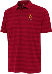 Antigua Army Mens Red Tunnel Short Sleeve Polo