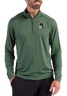 Cutter and Buck Michigan State Spartans Mens Green Vault Coastline Long Sleeve Qtr Zip Pullover