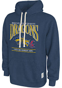 Original Retro Brand Drexel Dragons Mens Navy Blue Triblend Fashion Hood