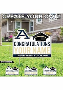 Akron Zips Personalized Congratulations Grad Yard Sign - White