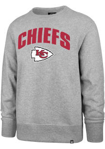 47 Kansas City Chiefs Mens Ash Strider Headline Long Sleeve Crew Sweatshirt