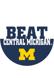 Navy Blue Michigan Wolverines BEAT Central Michigan 3&quot; Button