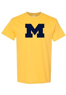 Michigan Wolverines Yellow Primary Logo Short Sleeve T Shirt