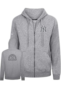 Levelwear New York Yankees Mens Grey Podium Arch Long Sleeve Full Zip Jacket