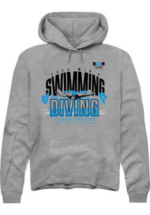 Mens Big Ten Graphite Rally 2025 Mens Swimming & Diving Championship Hooded Sweatshirt