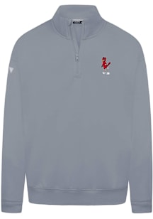 Levelwear St Louis Cardinals Mens Grey Murray Core Long Sleeve Qtr Zip Pullover