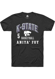 Aniya’ Foy Rally Mens Black K-State Wildcats NIL Arch Logo Player T Shirt