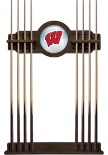 Brown Wisconsin Badgers Solid Wood Cue Rack Pool Table