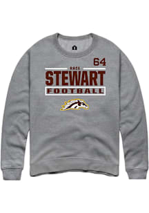 Race Stewart Western Michigan Broncos Mens Grey Football NIL Stacked Box Player Crew
