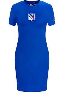 Pro Standard New York Rangers Womens Blue Classic Chenille Short Sleeve Dress
