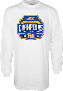 Pitt Panthers White 2025 ACC Volleyball Champions Long Sleeve T Shirt