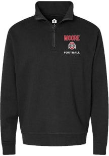 Ian Moore Mens Rally Black Ohio State Buckeyes NIL Embroidered Qtr Zip Pullover