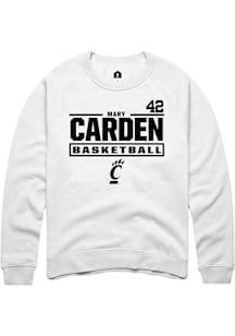 Mary Carden Cincinnati Bearcats Mens White NIL Stacked Box Player Crew