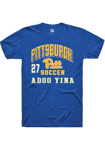 Adoo Yina Rally Mens Blue Pitt Panthers NIL Arch Logo Player T Shirt