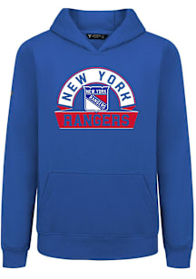 Levelwear New York Rangers Youth Blue Podium Jr Banner Arch Long Sleeve Hoodie