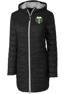 Cutter and Buck Portland Timbers Womens Black Rainier PrimaLoft Long Filled Jacket