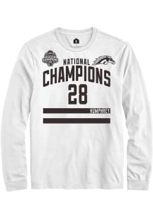 Ryan Humphrey Mens White Western Michigan Broncos NIL 2025 National Champions Shirzee Long Sleeve..