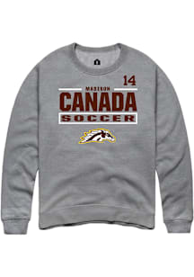 Madison Canada Western Michigan Broncos Mens Grey NIL Stacked Box Player Crew