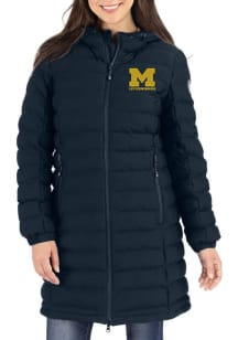 Womens Michigan Wolverines Blue Cutter and Buck Letterwinners M Club Mission Ridge Repreve Long He..