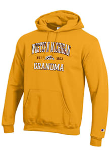 Champion Western Michigan Broncos Mens Gold Est. Date Grandma Powerblend Long Sleeve Hoodie