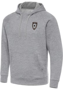 Antigua Orange County SC Mens Grey Victory Big and Tall Hooded Sweatshirt