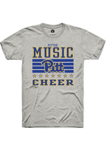 Peyton Music Rally Mens Ash Pitt Panthers NIL Striped Player T Shirt