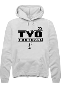 Taran Tyo Cincinnati Bearcats Mens White Football NIL Stacked Box Player Hood