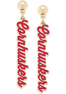 Nebraska Cornhuskers Enamel Script Womens Earrings