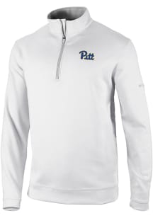 Mens Pitt Panthers White Columbia Heat Seal Omni Wick Wickhams Hills Qtr Zip Pullover