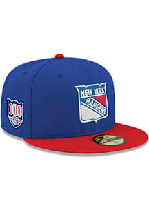 New Era New York Rangers Mens Blue Centennial 59FIFTY Fitted Hat