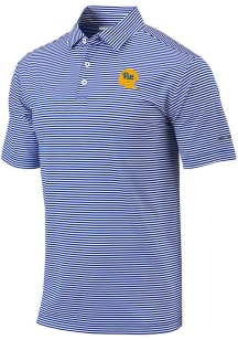 Mens Pitt Panthers Blue Columbia Vault Heat Seal Omni Wick Club Invite Short Sleeve Polo Shirt