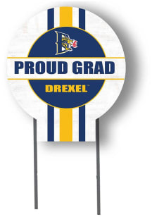 White Drexel Dragons Grad graduation graphic Yard Sign