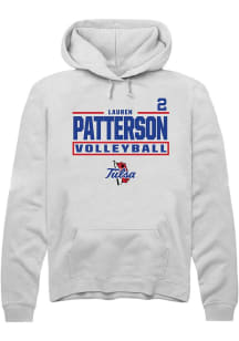Lauren Patterson Rally Mens White Tulsa Golden Hurricane NIL Stacked Box Player Hood