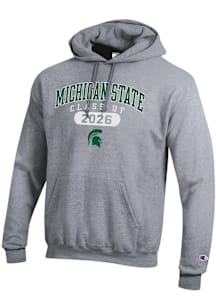 Champion Michigan State Spartans Mens Grey Class of 2026 Powerblend Long Sleeve Hoodie