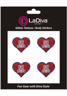 Arizona Wildcats Heart Glitter Tattoo