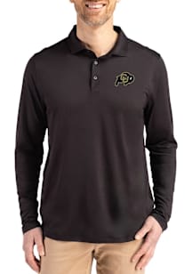 Cutter and Buck Colorado Buffaloes Mens Black Coastline Long Sleeve Polo Shirt
