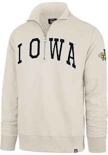 47 Iowa Hawkeyes Mens White Upstate Striker Long Sleeve Qtr Zip Fashion Pullover
