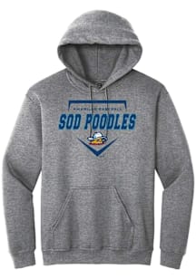 Summit Sportswear Amarillo Sod Poodles Mens Graphite Homeplate Long Sleeve Hoodie