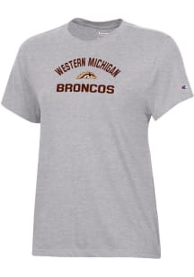 Western Michigan Broncos Grey Champion Arch Logo Mascot Core Short Sleeve T-Shirt
