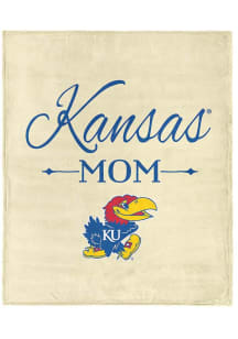 Kansas Jayhawks Mom Silk Touch Fleece Blanket - White