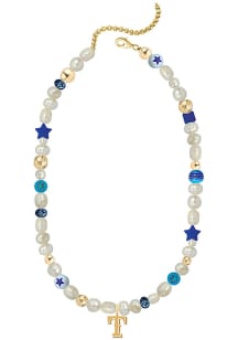 Texas Rangers The Pearl Bead Logo Charm Necklace