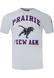 Pro Standard Prairie View A&amp;M Panthers Grey Stacked Logo Short Sleeve T Shirt