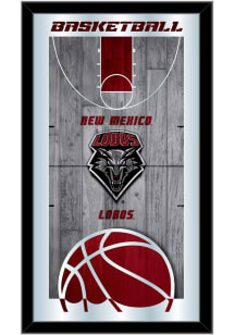 New Mexico Lobos Basketball Hanging Back Bar Mirror