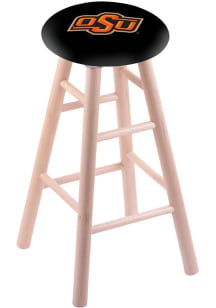 Oklahoma State Cowboys Round Cushion Maple Pub Stool - Brown